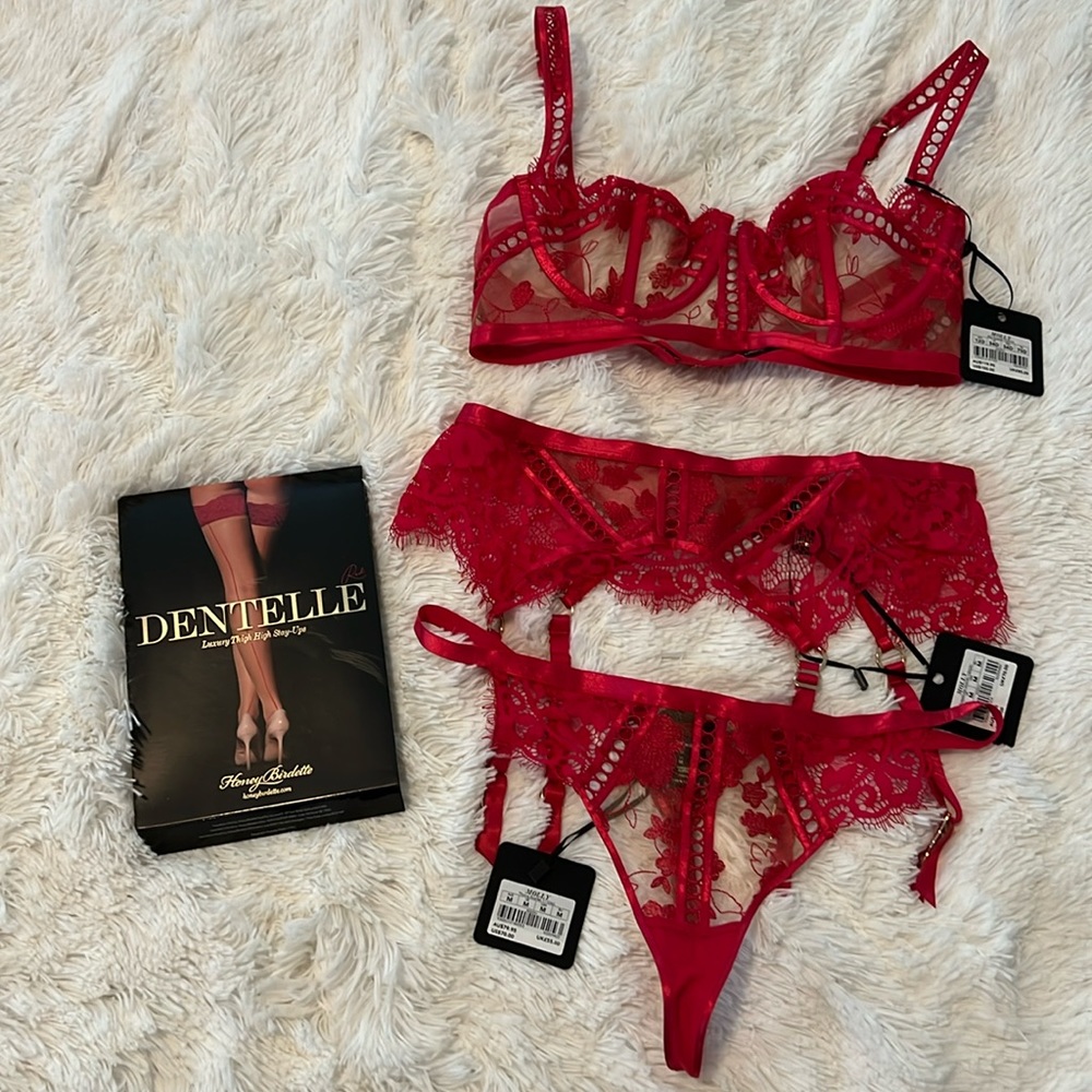 Honey Birdette Molly Set with Dentelle Stockings